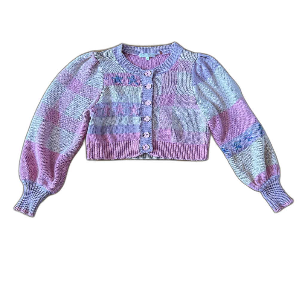 LoveShackFancy Bedford Cropped Cardigan Size Medium - Picture 3 of 12